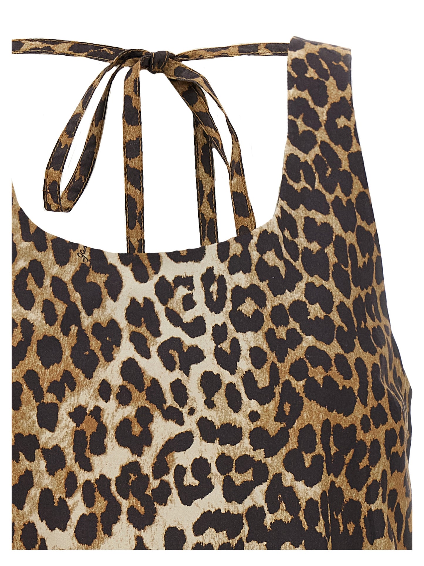 Ganni Women 'Leopard Cotton Poplin Mini' Dress GANNI