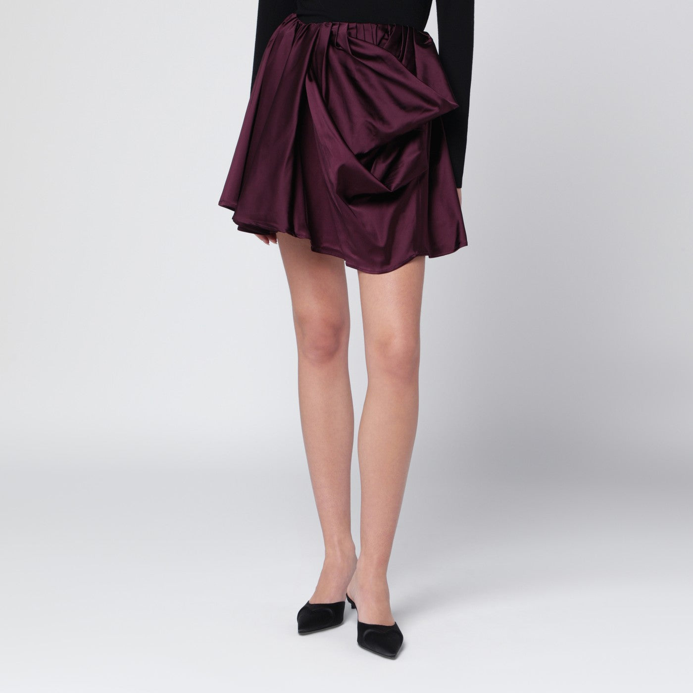 Ganni Mauve Draped Mini Skirt Women GANNI