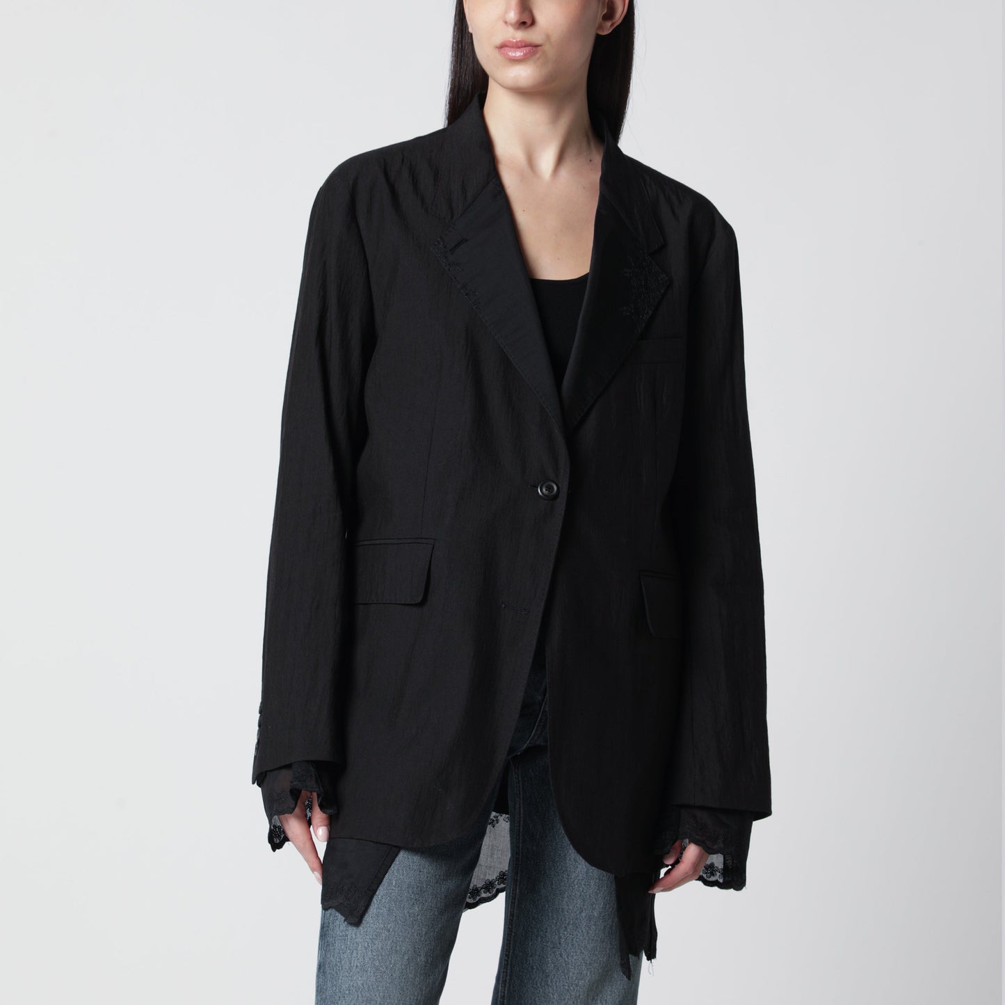 Our Legacy Reversible Drip Blazer In Soot Black Techflax Women OUR LEGACY