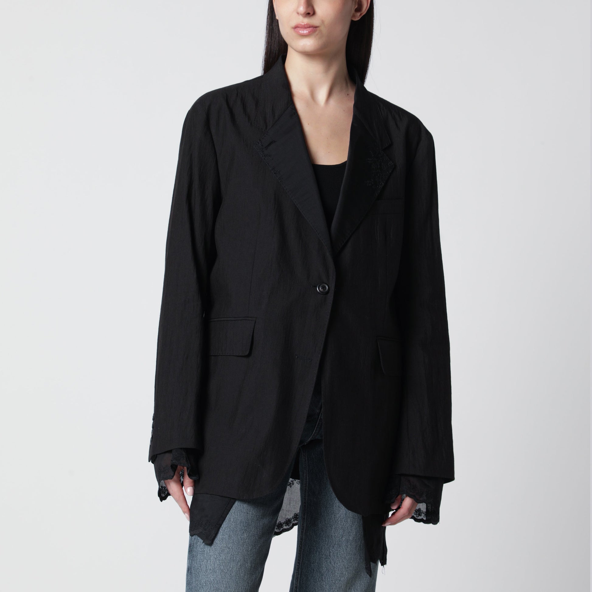 Our Legacy Reversible Drip Blazer In Soot Black Techflax Women OUR LEGACY