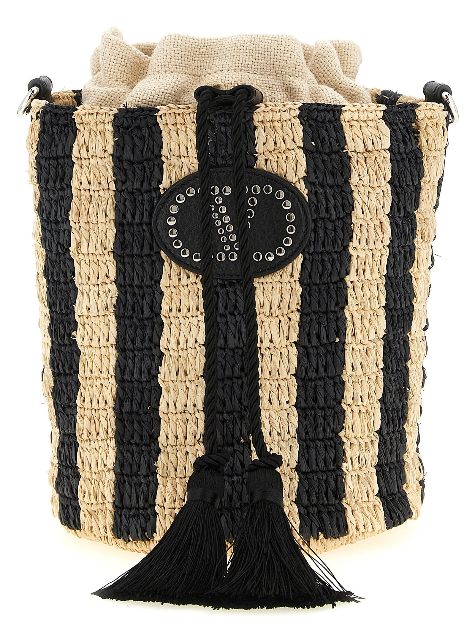 Valentino Garavani Women Valentino Garavani Raffia Small Bucket Bag VALENTINO GARAVANI