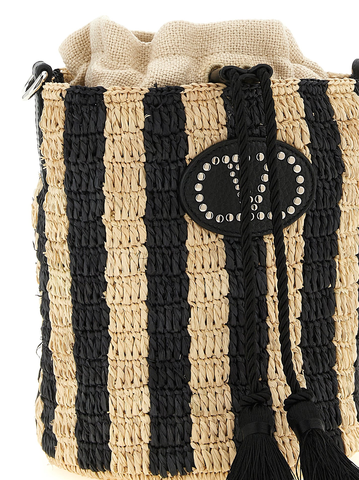 Valentino Garavani Women Valentino Garavani Raffia Small Bucket Bag VALENTINO GARAVANI
