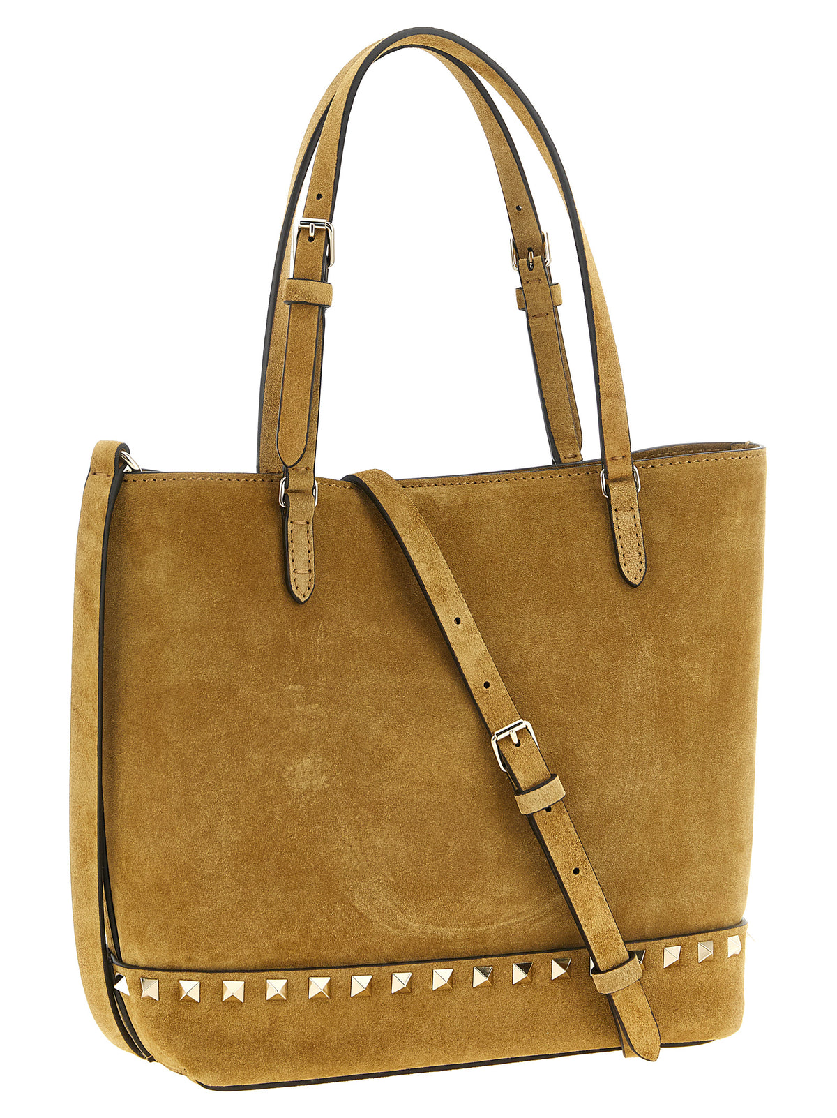 Valentino Garavani Women V. Garavani 'Rockstud' Small Beige Shopping Bag VALENTINO GARAVANI