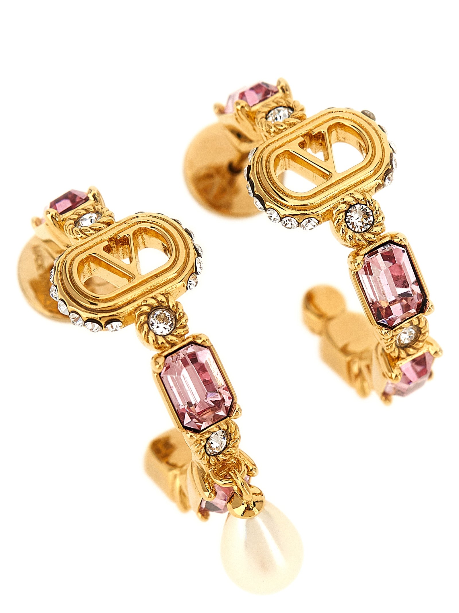 Valentino Garavani Women Valentino Garavani 'Ovalette' Earrings With Rhinestones VALENTINO GARAVANI