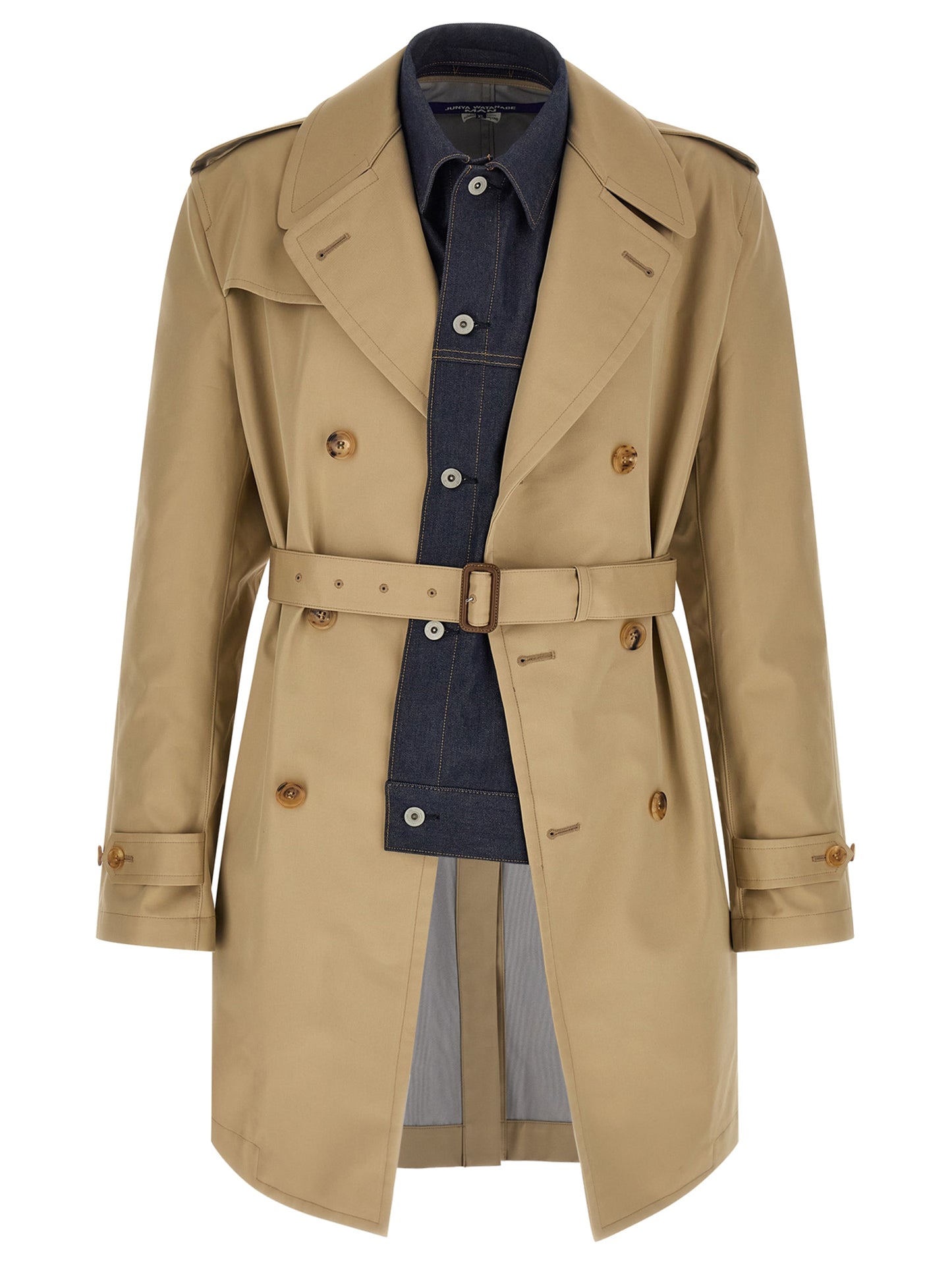 Junya Watanabe Men Denim Insert Trench Coat JUNYA WATANABE