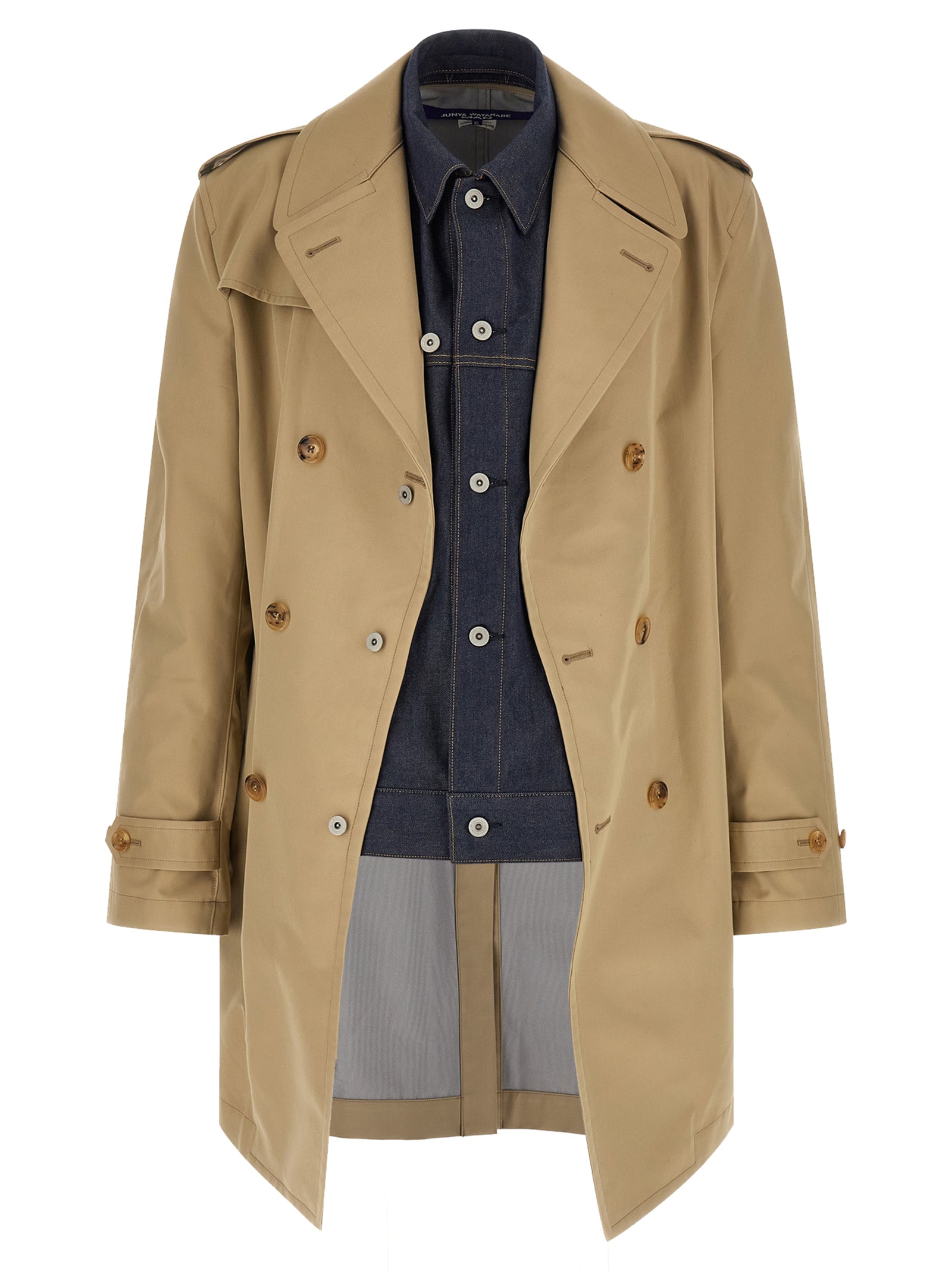 Junya Watanabe Men Denim Insert Trench Coat JUNYA WATANABE
