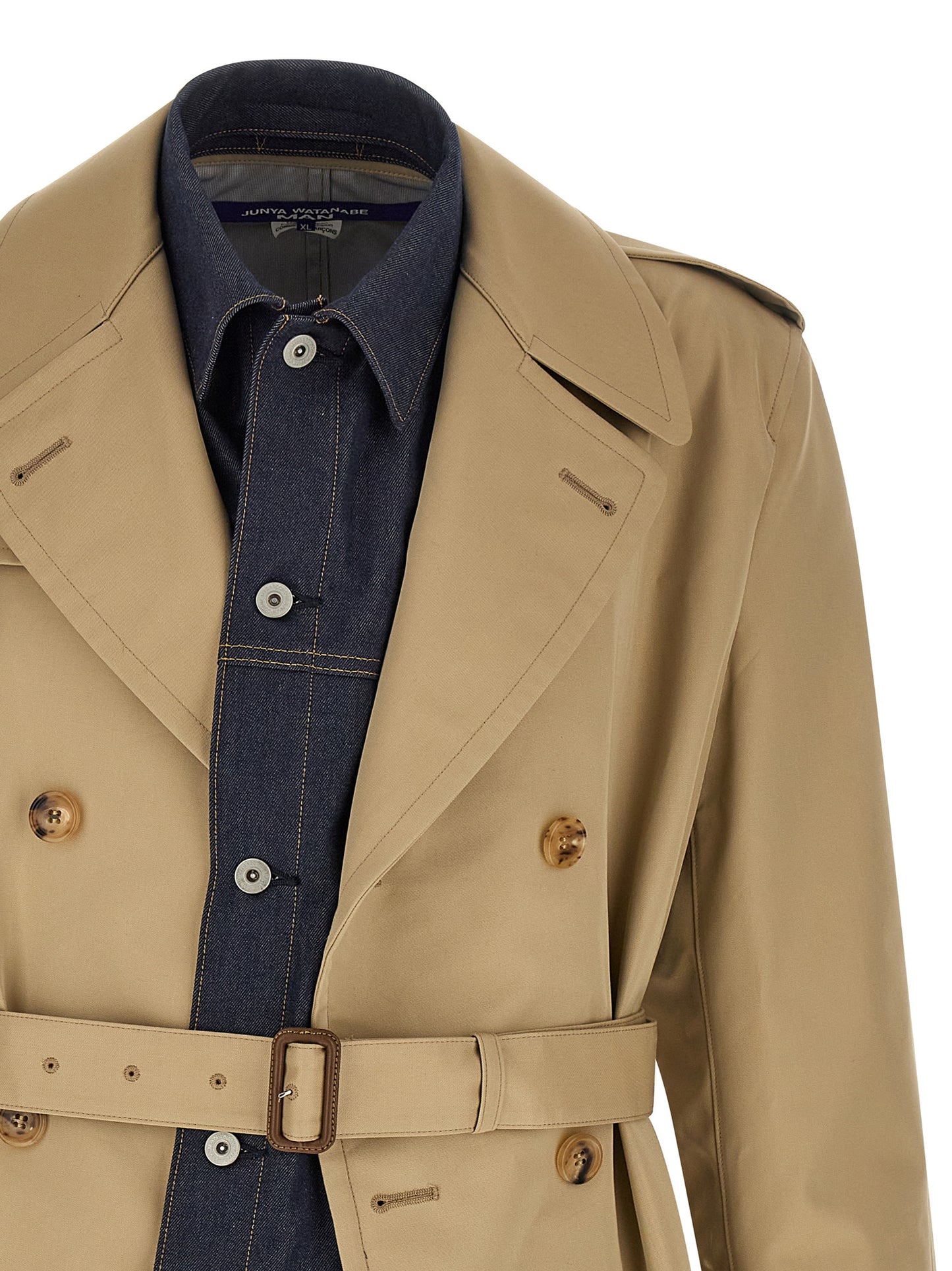 Junya Watanabe Men Denim Insert Trench Coat JUNYA WATANABE