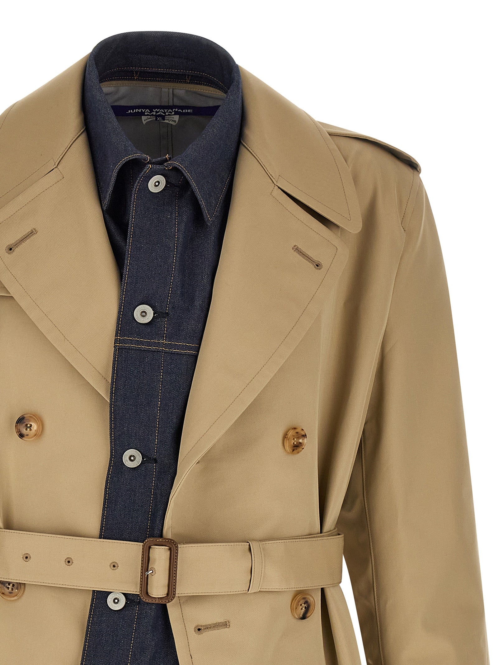 Junya Watanabe Men Denim Insert Trench Coat JUNYA WATANABE