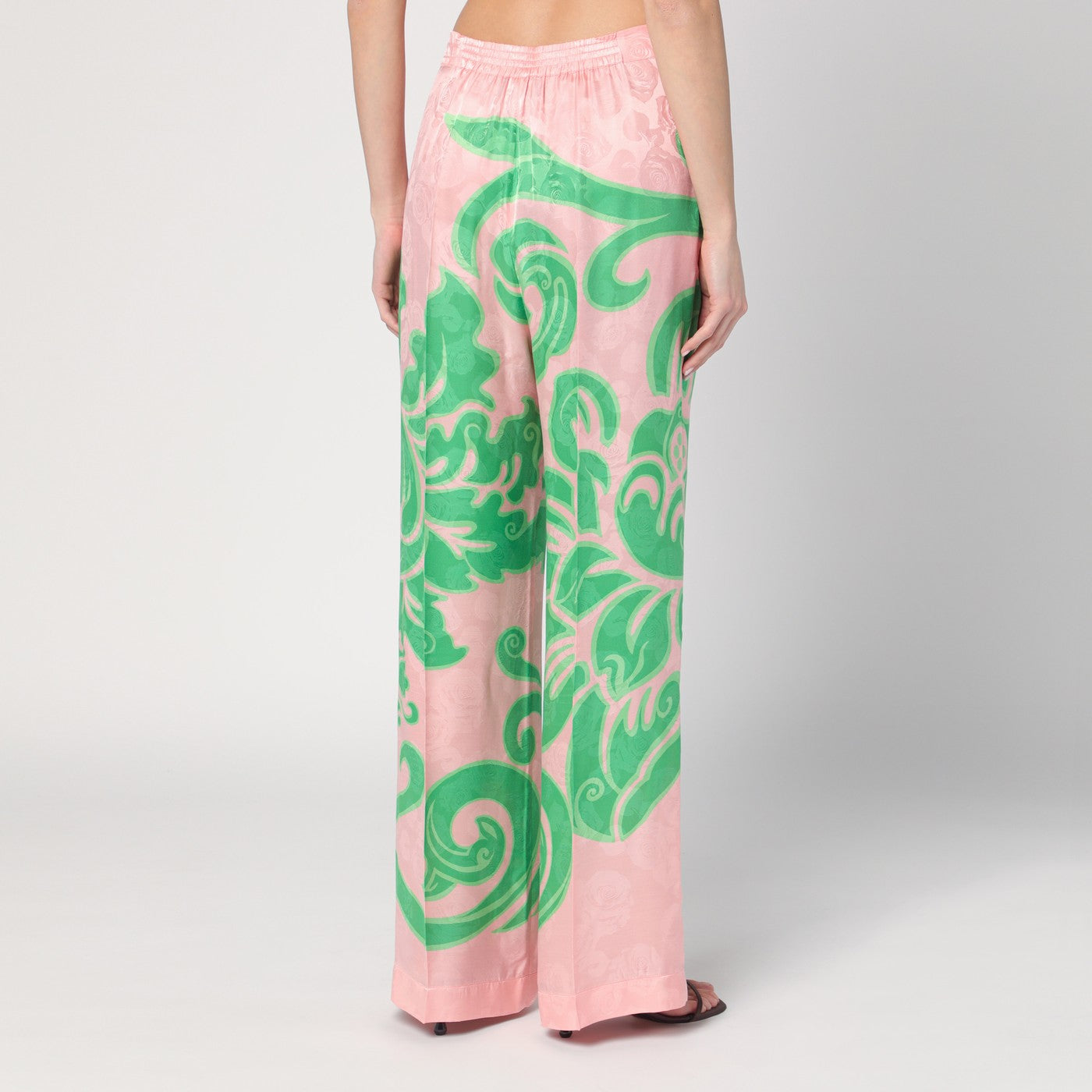 Etro Wide Printed Trousers In Silk Blend Women ETRO