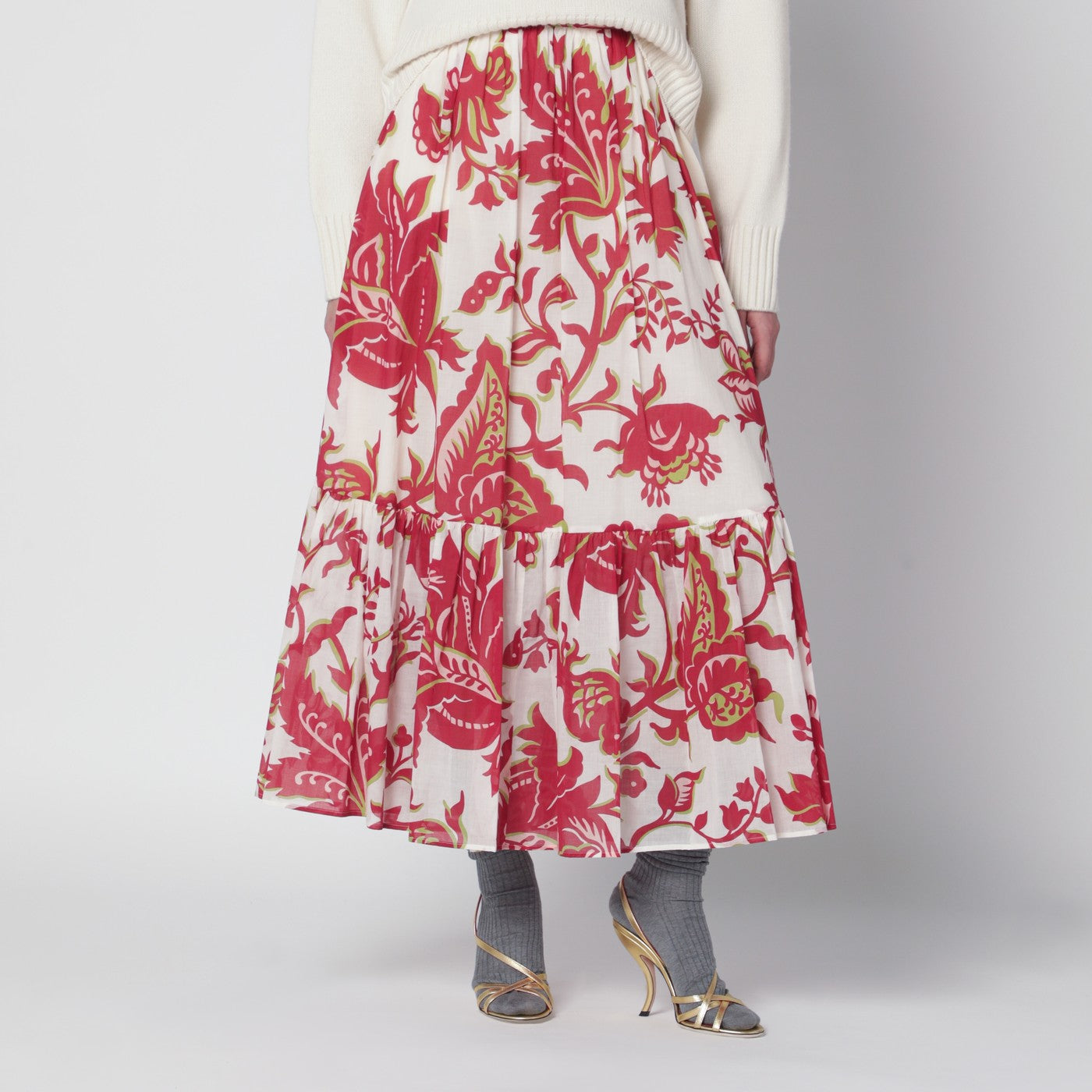 Etro White Skirt With Floral Print Women ETRO