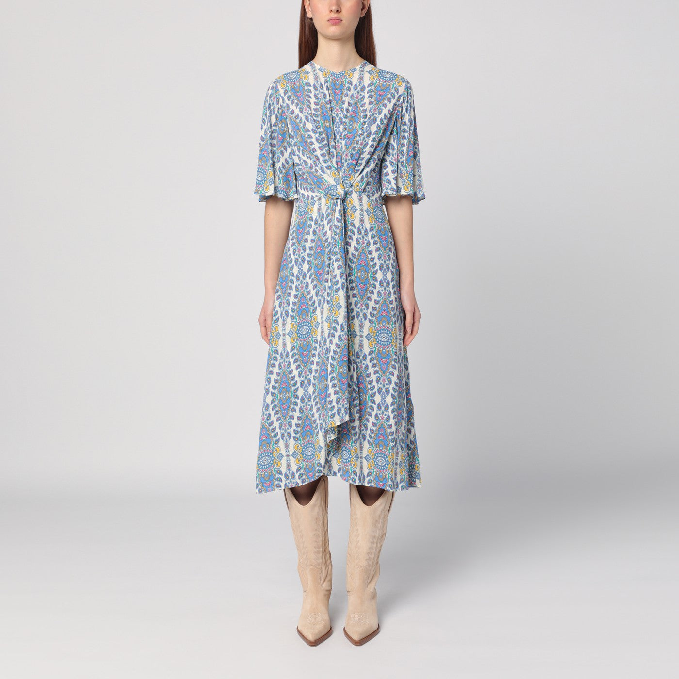 Etro Flared Midi Dress With Multi-Coloured Print Women ETRO