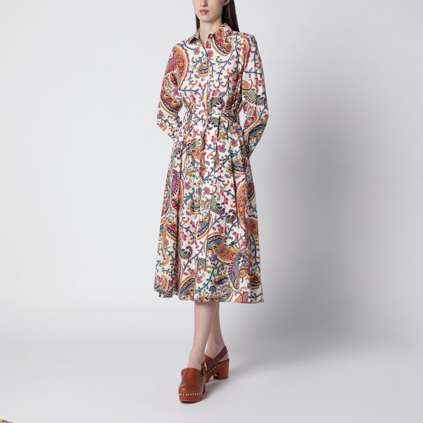 Etro Midi Cotton Dress With Paisley Print Women ETRO