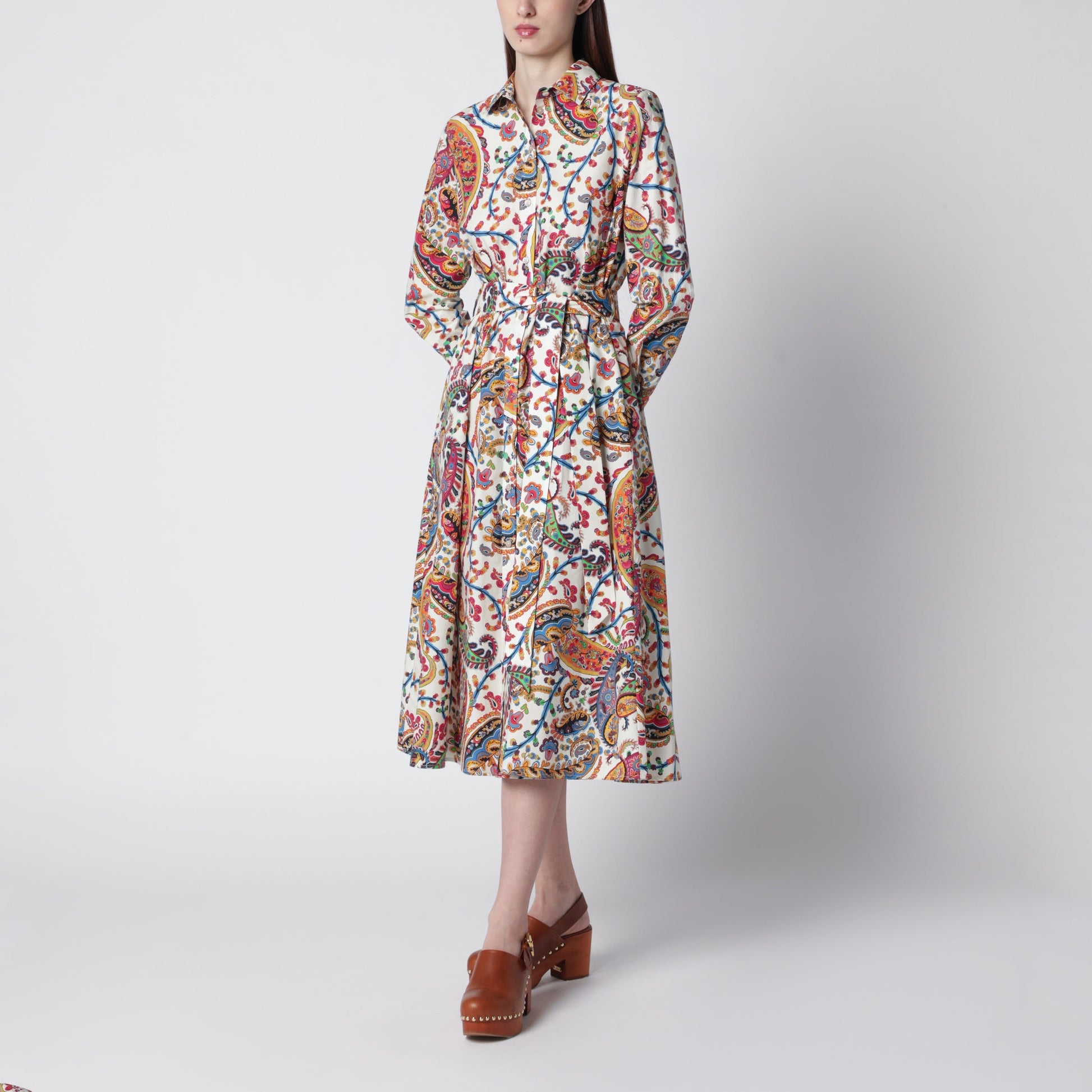 Etro Midi Cotton Dress With Paisley Print Women ETRO