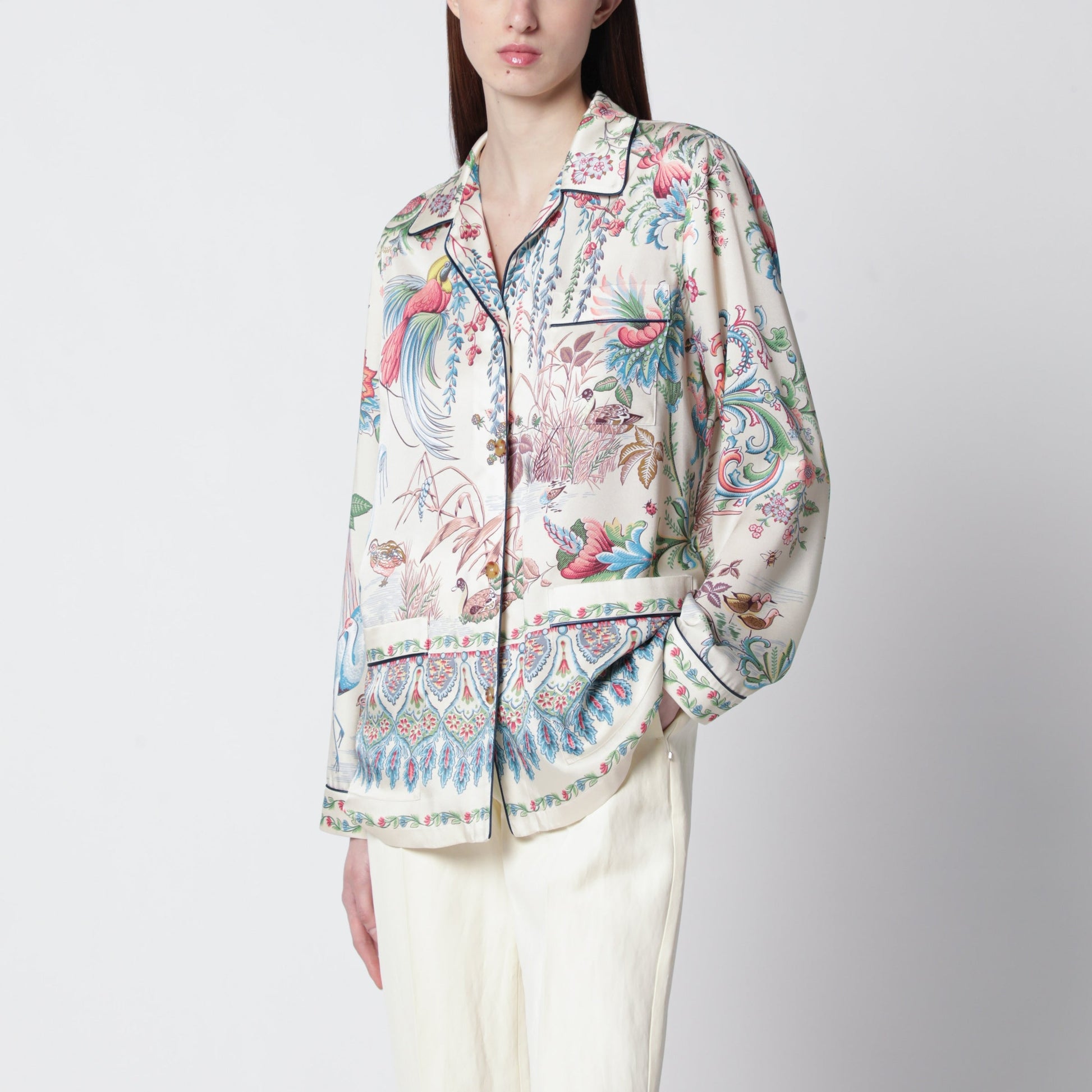 Etro Floral Print Shirt In Fluid Twill Women ETRO