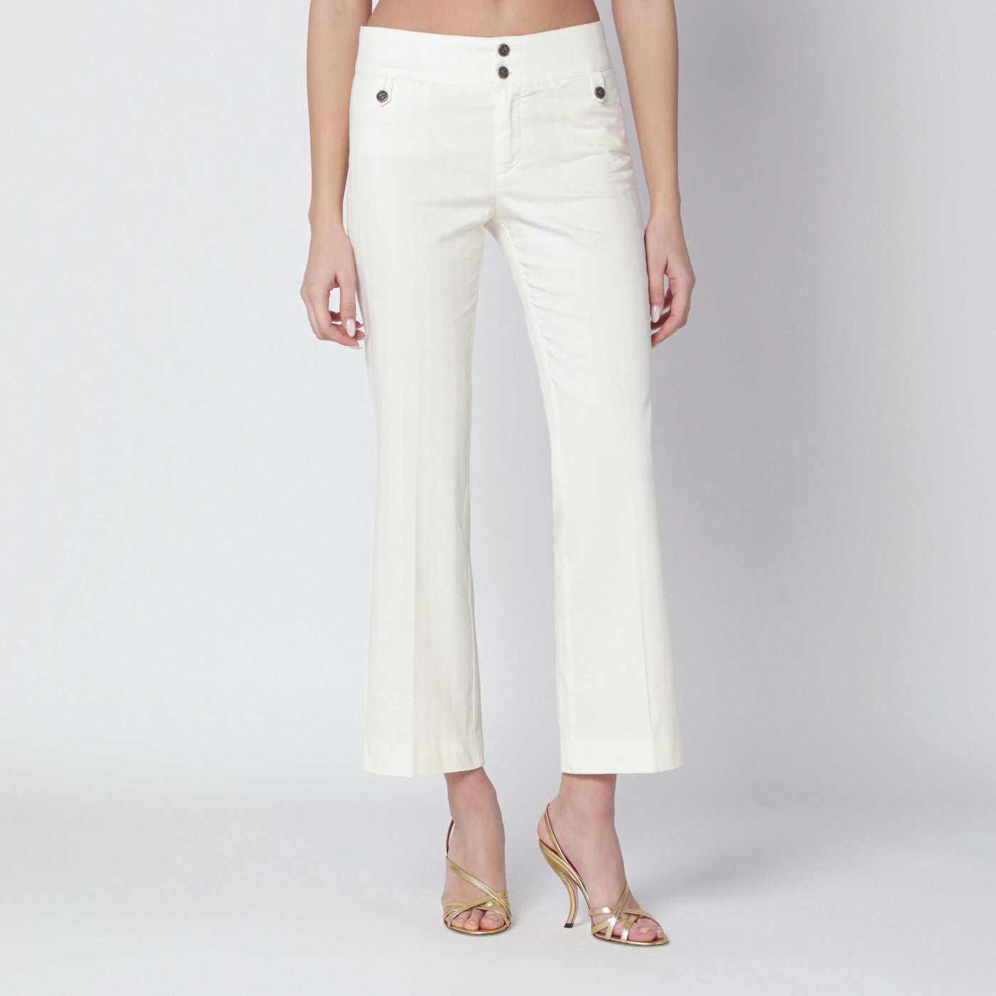 Etro White Cotton Trousers Women ETRO
