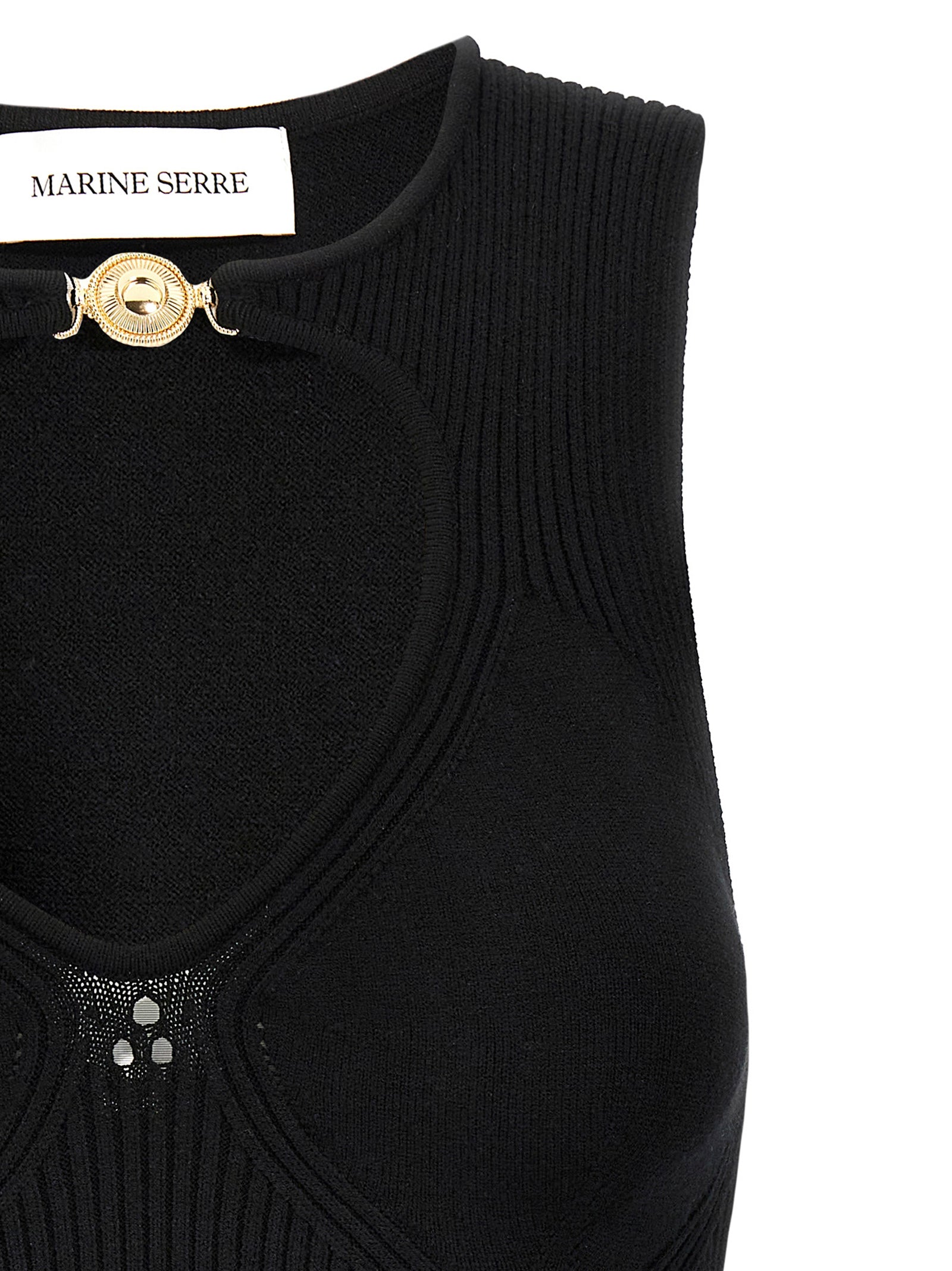 Marine Serre Women 'Moon Jewelry Knit Open Neck' Top MARINE SERRE