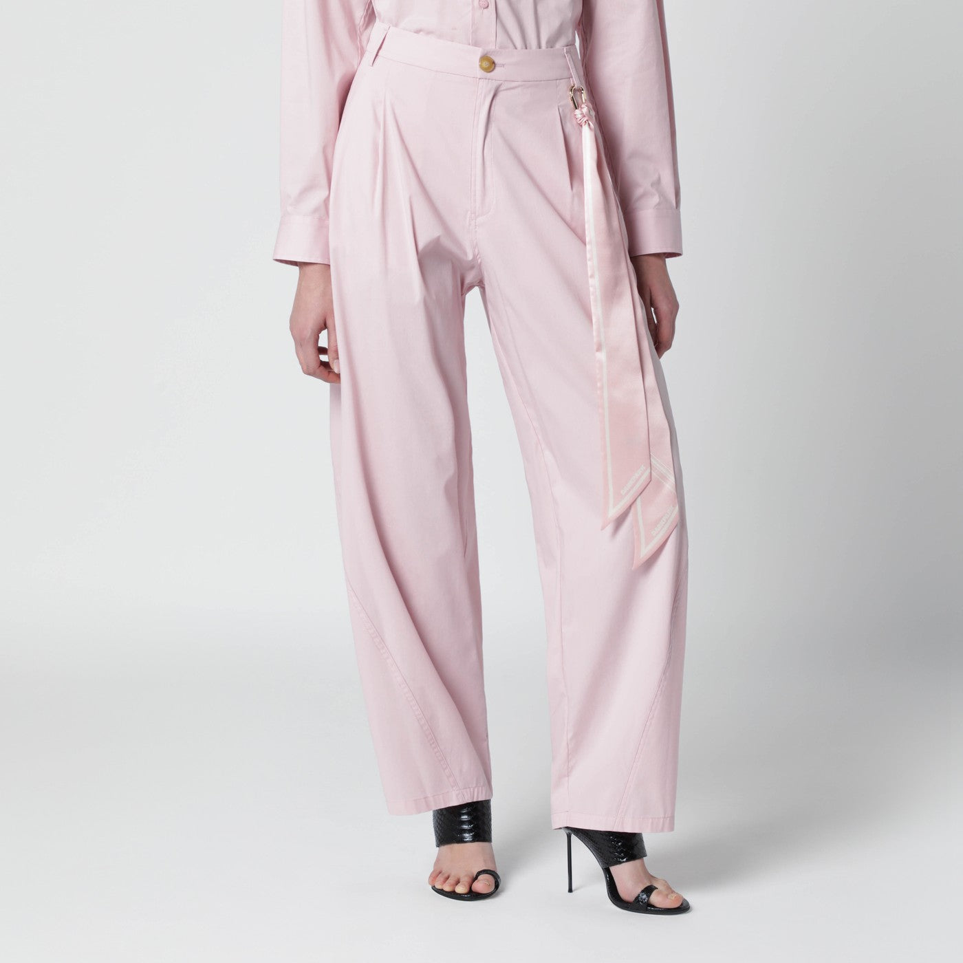 Darkpark Pink Cotton Trousers Women DARKPARK