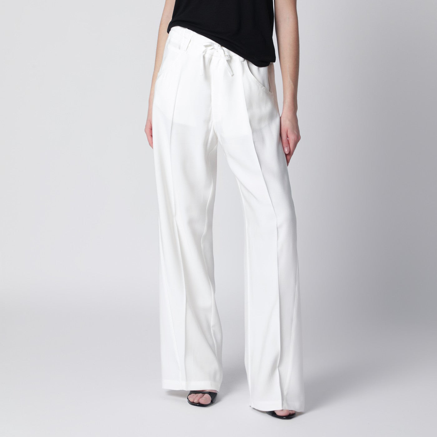 Darkpark White Iris Trousers In Crãªpe Women DARKPARK