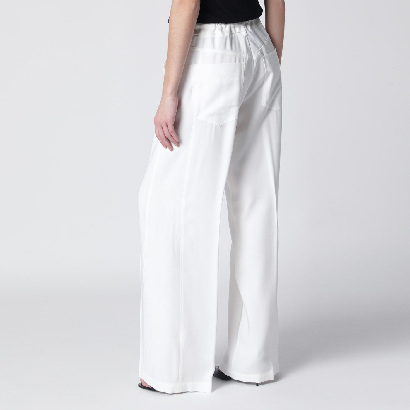 Darkpark White Iris Trousers In Crãªpe Women DARKPARK