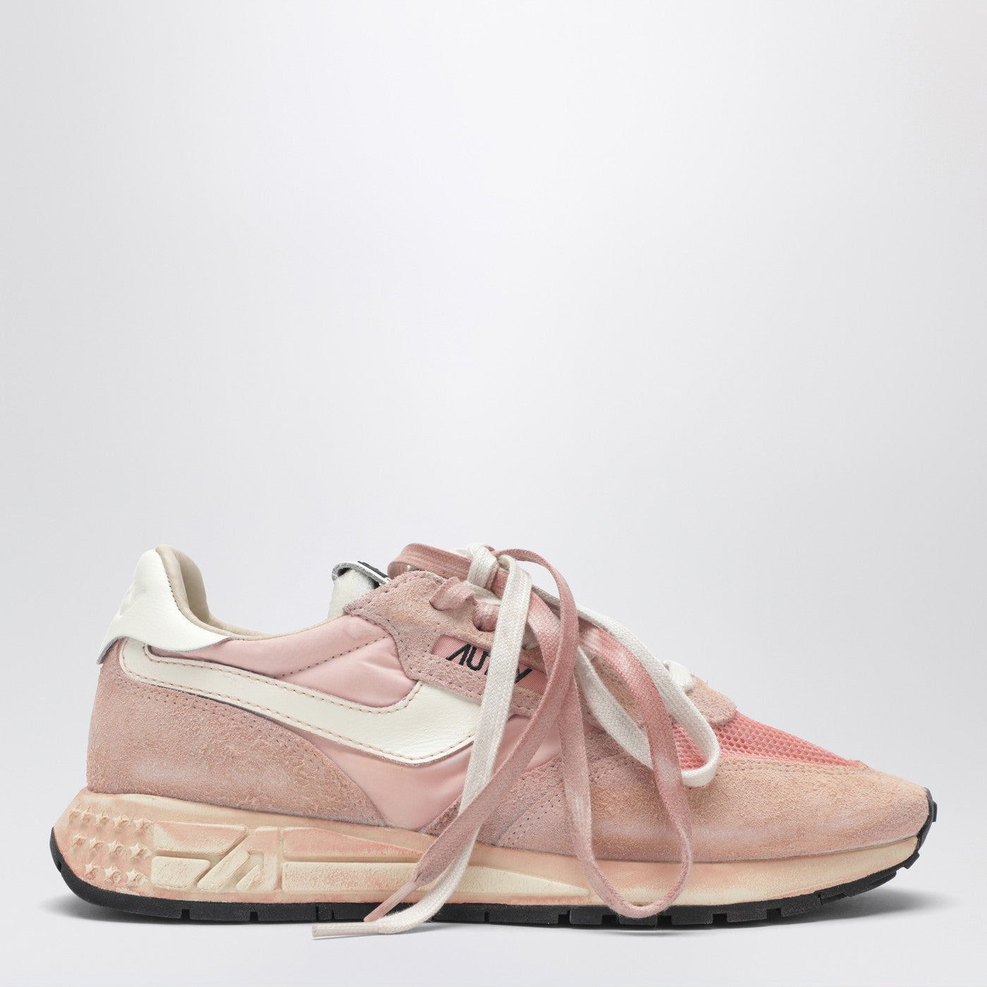 Autry Reelwind Super Vintage Sneakers In Pink Nylon And Suede Women AUTRY