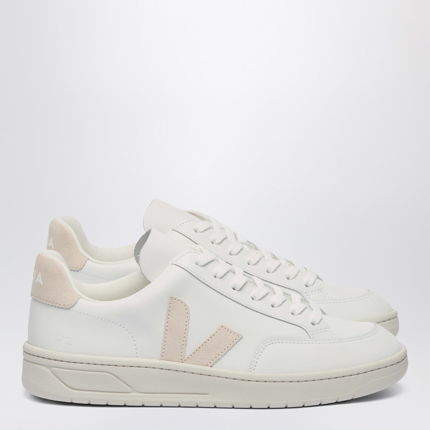 Veja Sneakers V-12 In White And Pink Leather Women VEJA