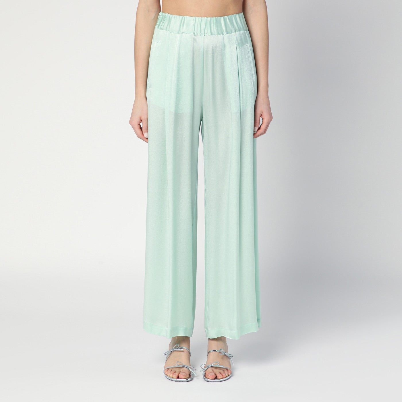Semicouture Johnny Trousers In Aqua Green Women Semicouture