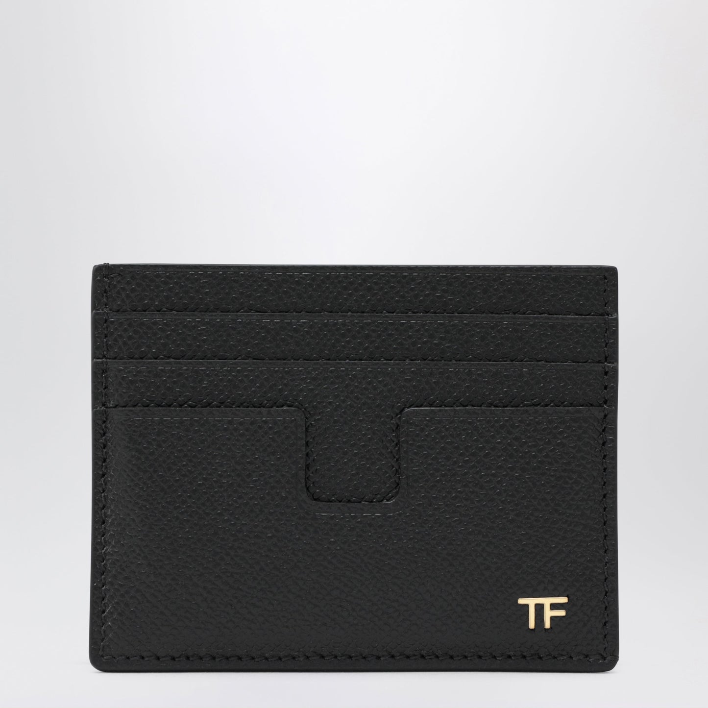 Tom Ford Grained Calf Leather Card Holder In Black Men TOM FORD
