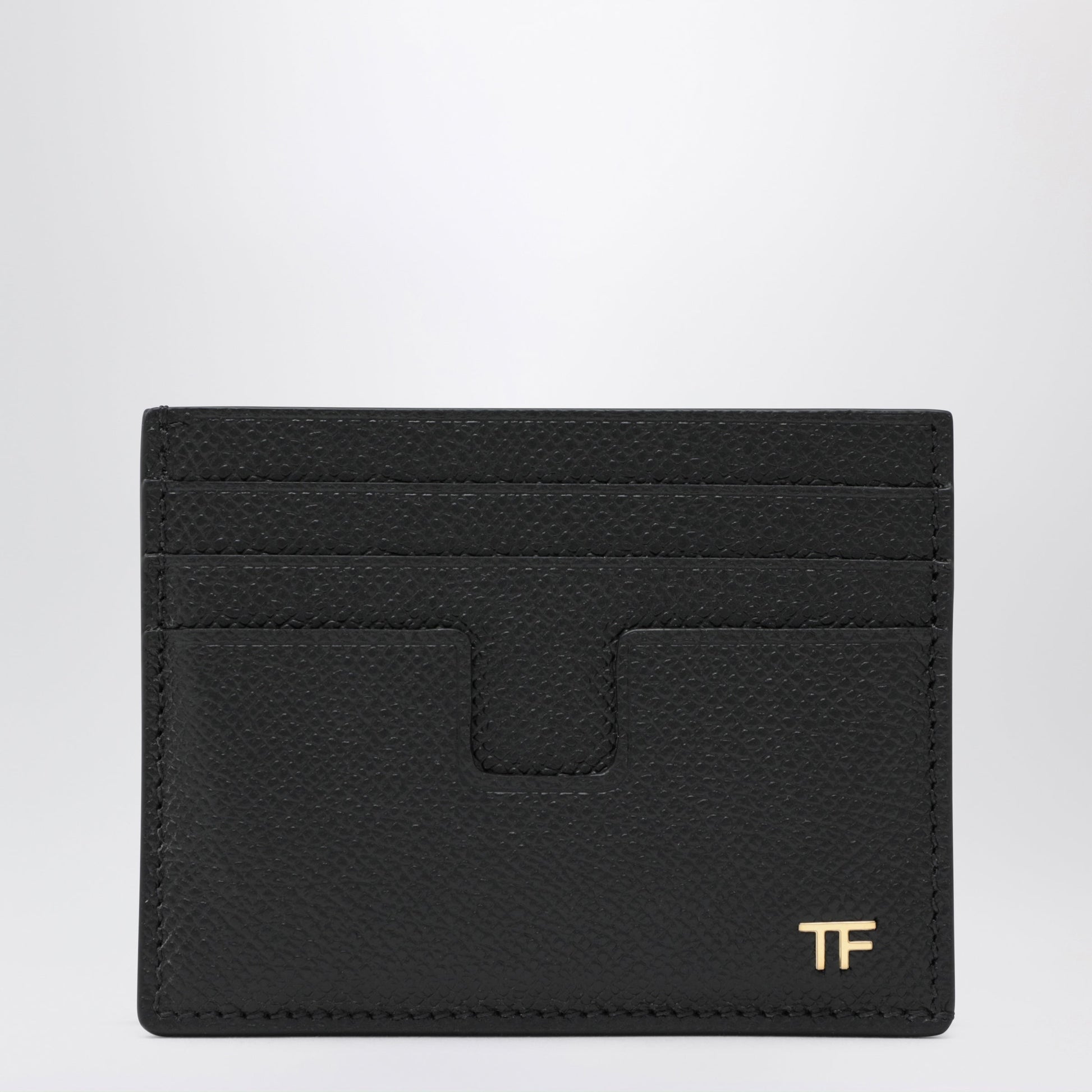 Tom Ford Grained Calf Leather Card Holder In Black Men TOM FORD