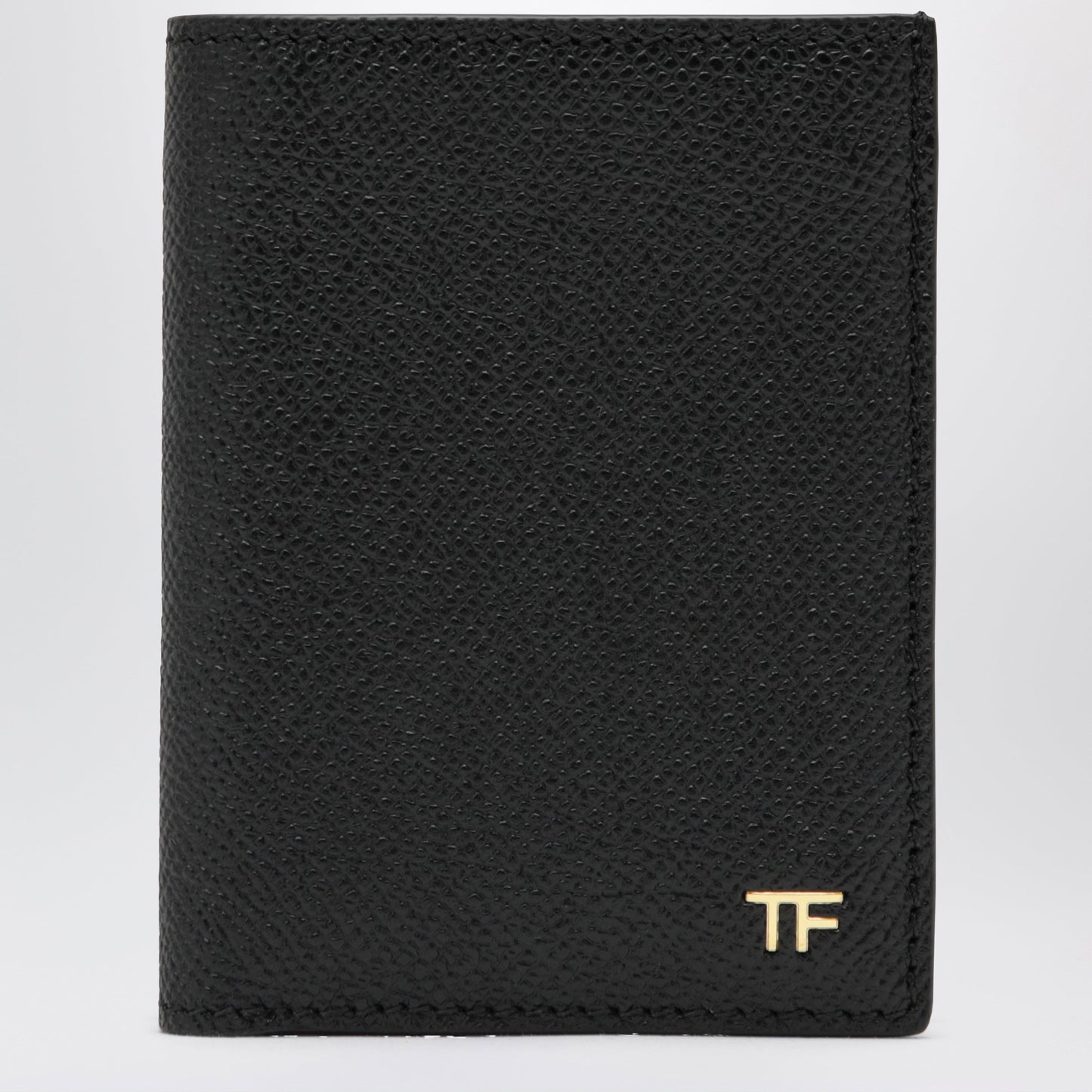 Tom Ford Grained Leather Card Holder With Logo In Black Men TOM FORD