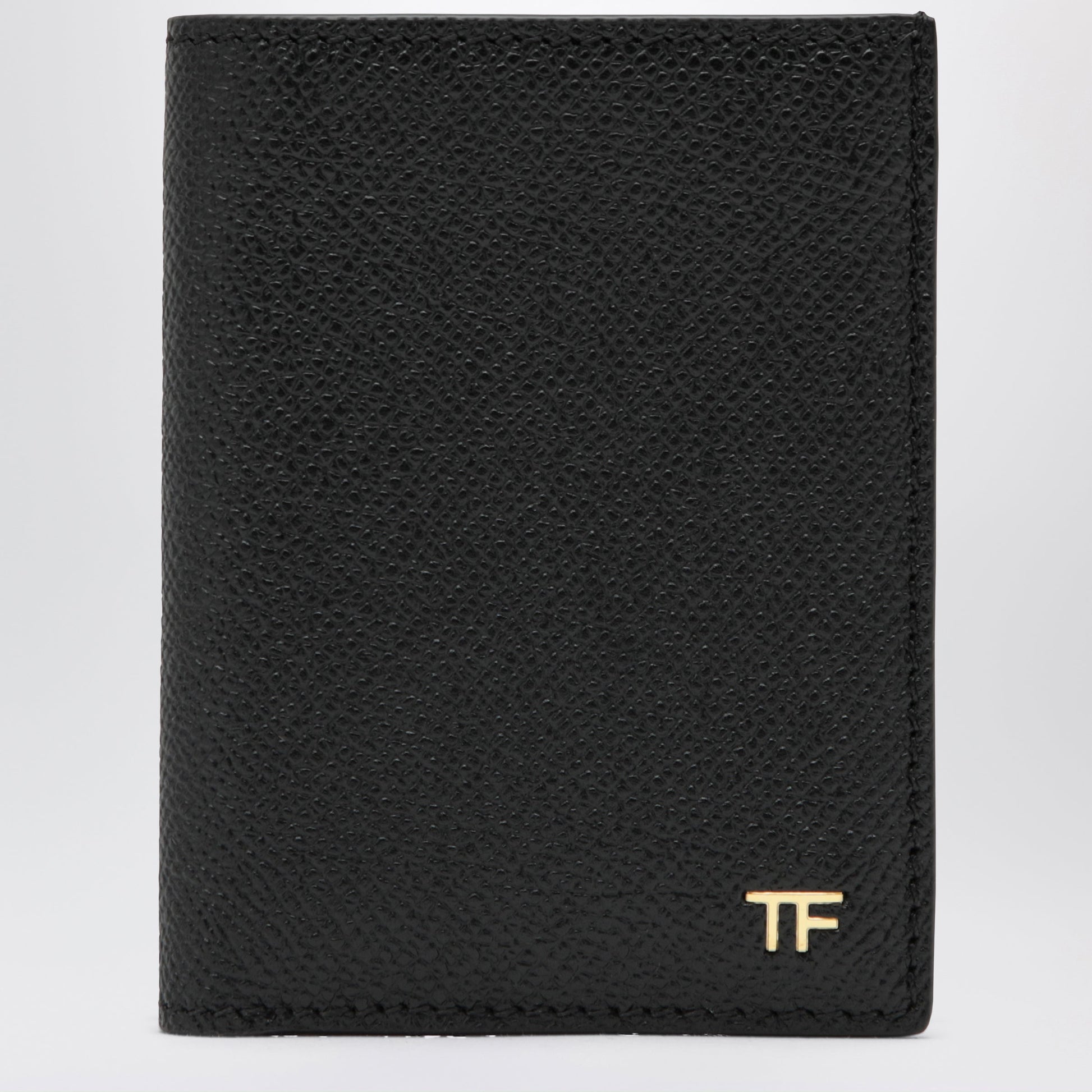 Tom Ford Grained Leather Card Holder With Logo In Black Men TOM FORD