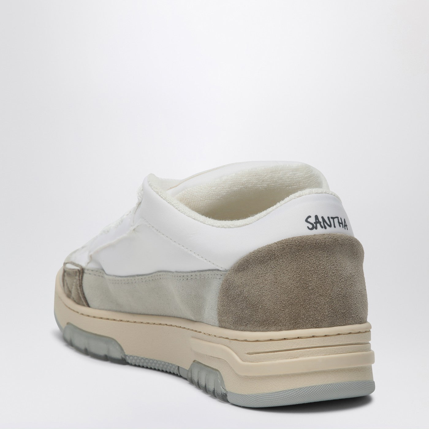 Santha White/Grey Colour-Block Sneakers Men Santha