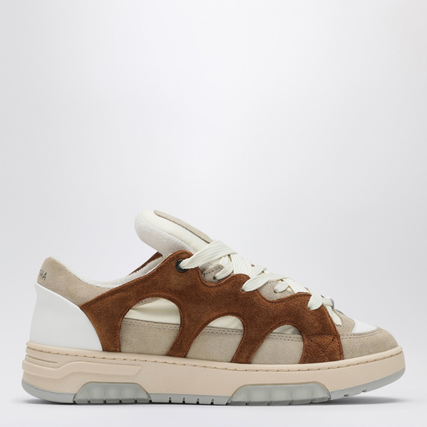 Santha Cream/Brown Mesh And Suede Model 1 Sneakers Men Santha