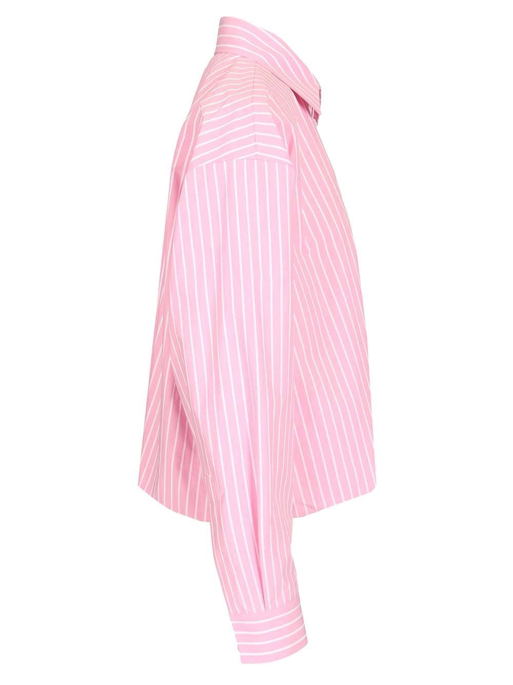 Balenciaga Women Folded Striped Cotton Shirt