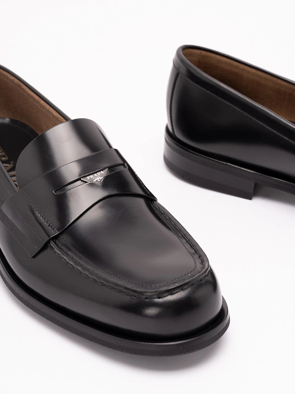 Prada Men Brushed Leather Loafers PRADA