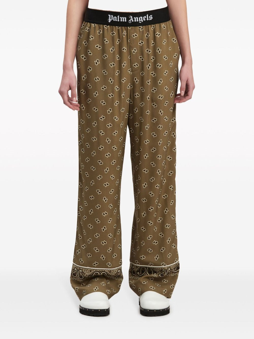 Palm Angels Women Straight Paisley Print Pants PALM ANGELS