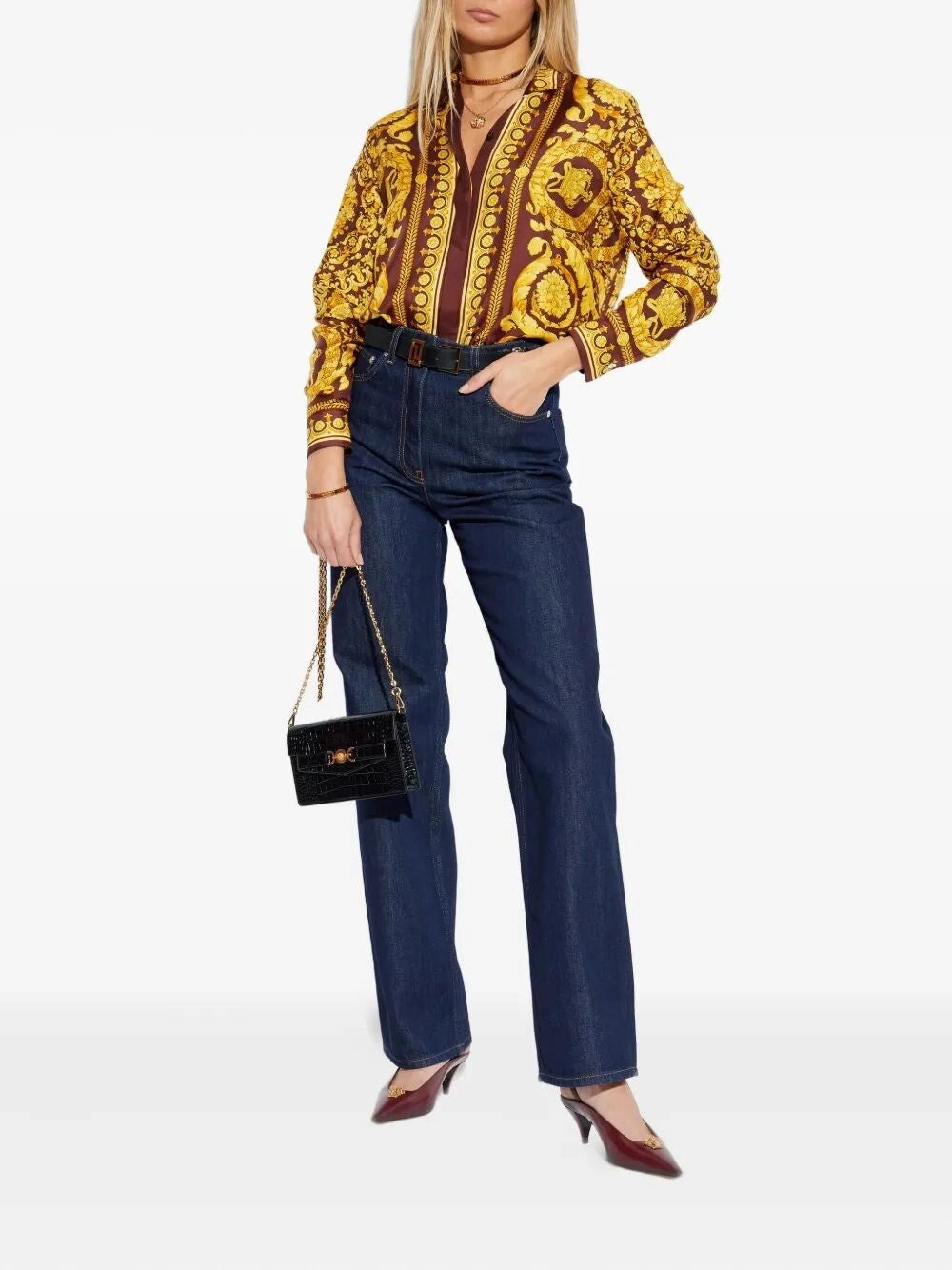 Versace Women Formal Shirt With `Baroque Heritage` Print VERSACE