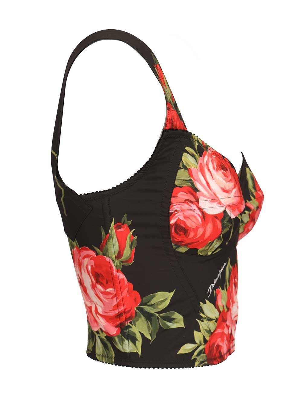 Dolce & Gabbana Women Rose Bouquet Print Bustier Top DOLCE & GABBANA