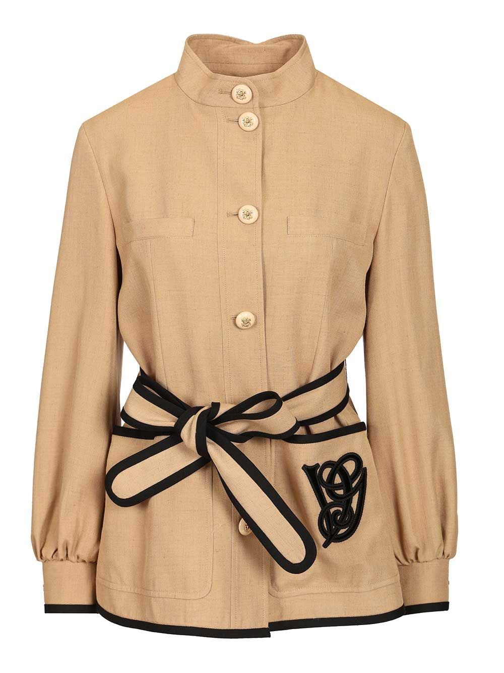 Valentino Garavani Women Embroidered Twill Jacket With Belt VALENTINO GARAVANI