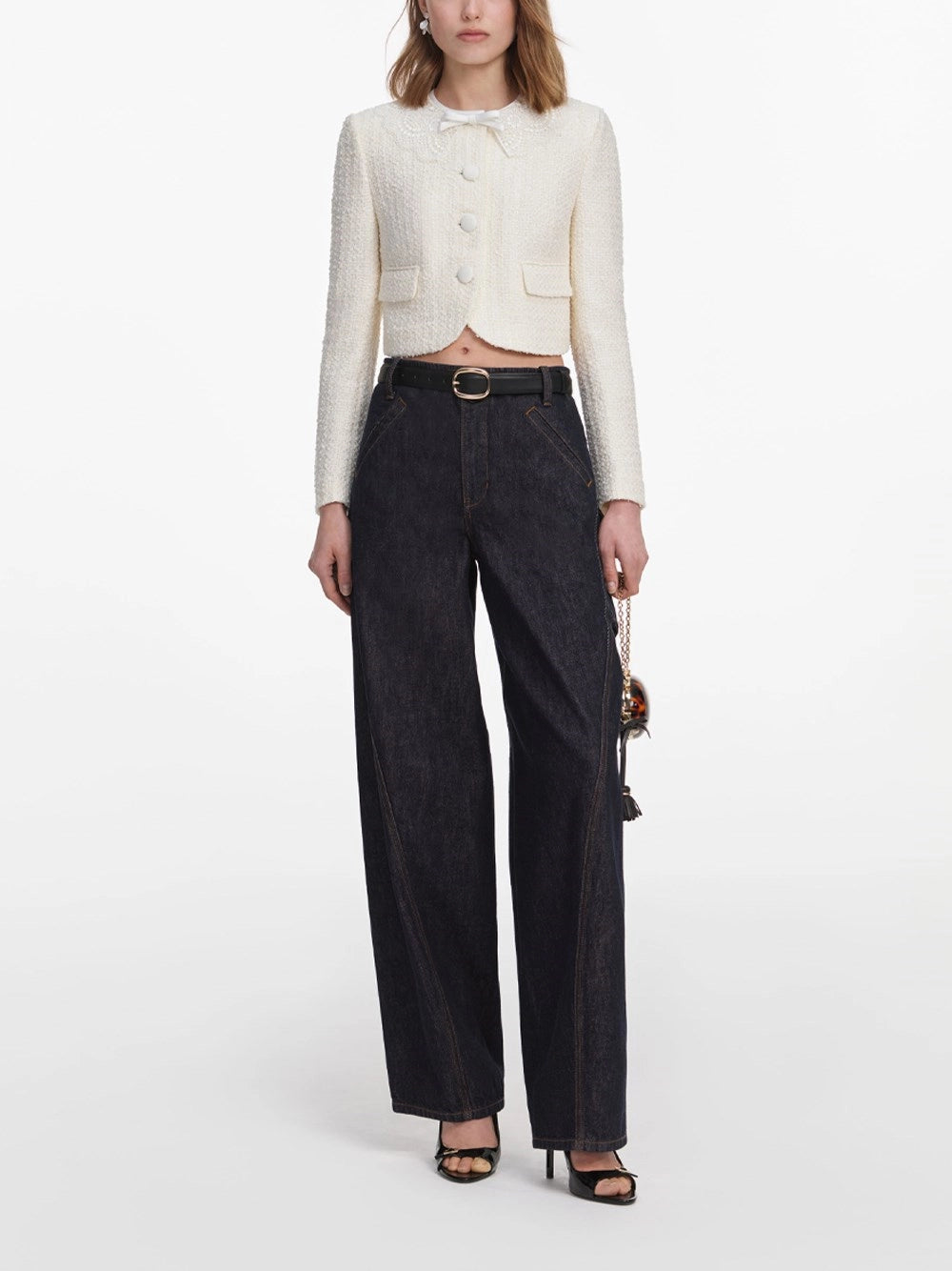 Self-Portrait Women Boucle Lace Collar Jacket SELF-PORTRAIT