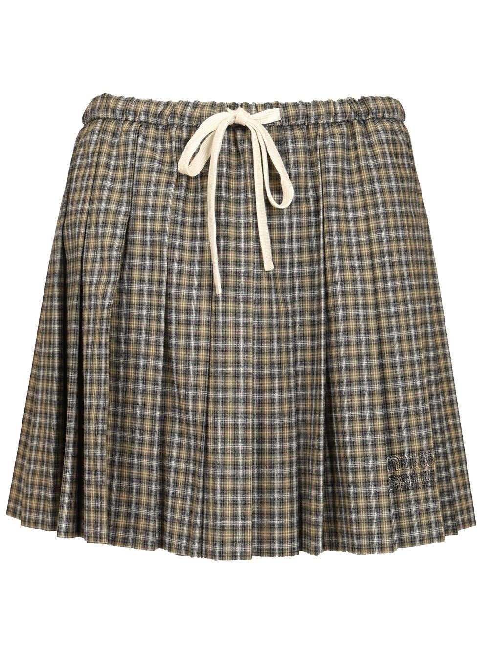 Miu Miu Women Tartan Miniskirt MIU MIU