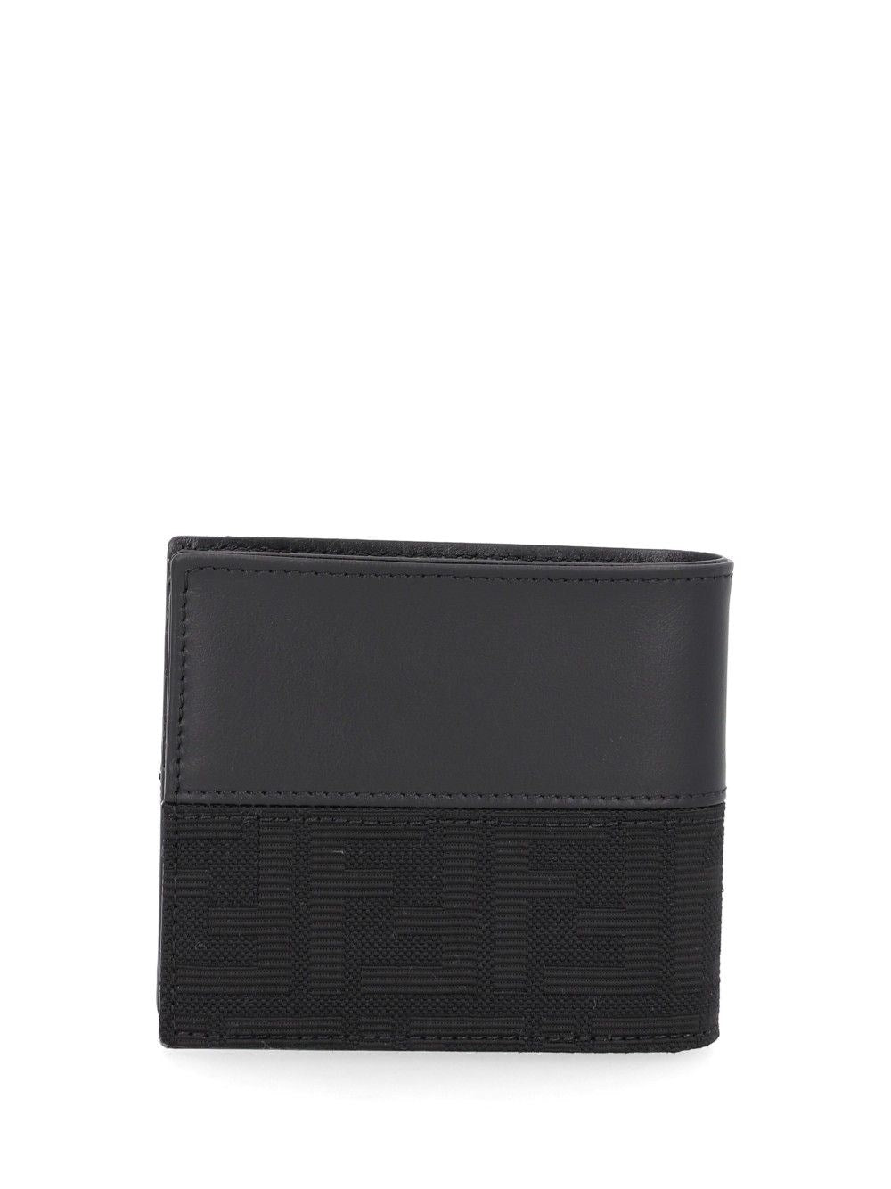 Fendi Men Leather Bi-Fold Wallet With Ff Motif FENDI