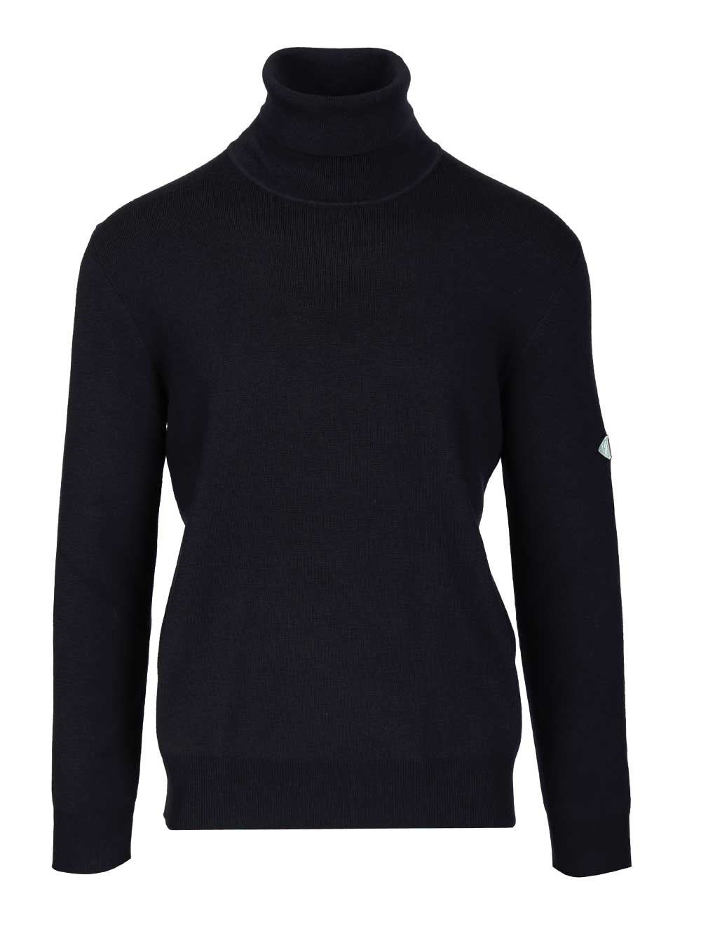 Bottega Veneta Men Navy Blue Wool Turtleneck Sweater BOTTEGA VENETA