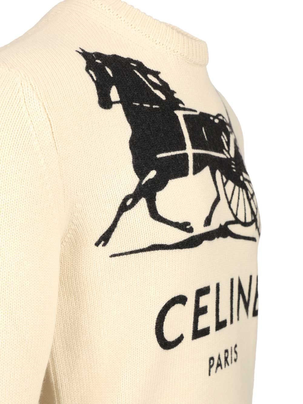 Celine Men Slim-Fit Logo-Intarsia Cashmere Sweater CELINE