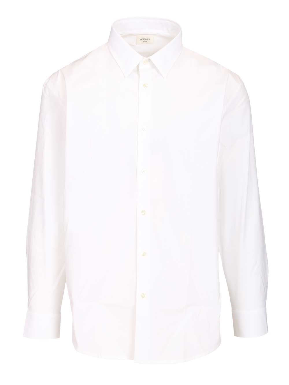 Saint Laurent Men Cassandre Shirt In Stretch Cotton Poplin SAINT LAURENT