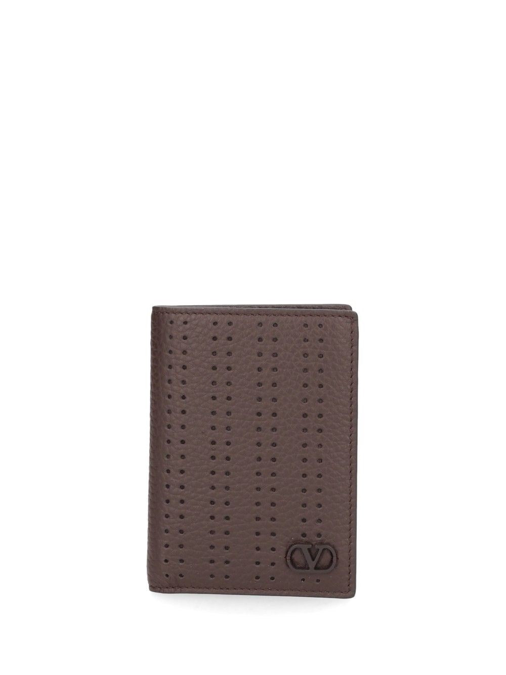 Valentino Garavani Men Vlogo Signature Perforated Leather Card Holder VALENTINO GARAVANI