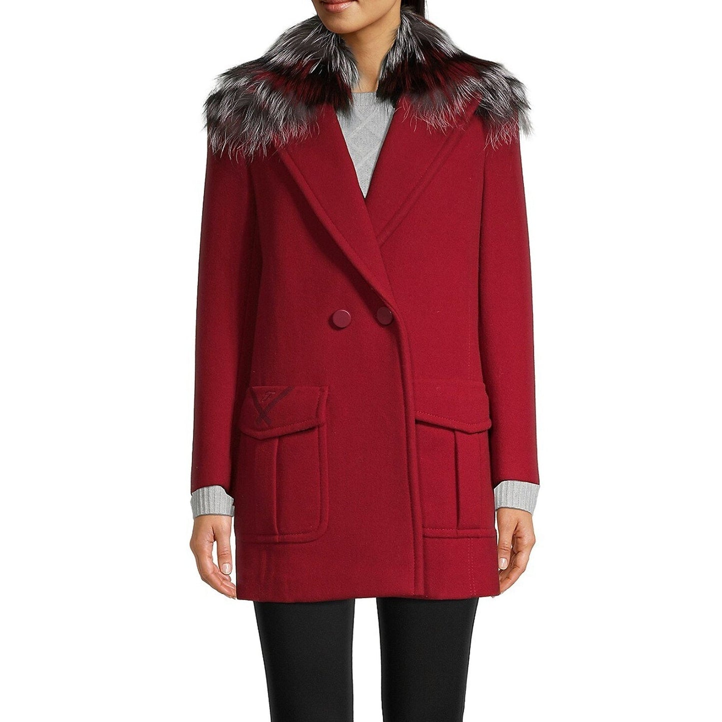 Fendi Fur Collar Wool Coat Women FENDI