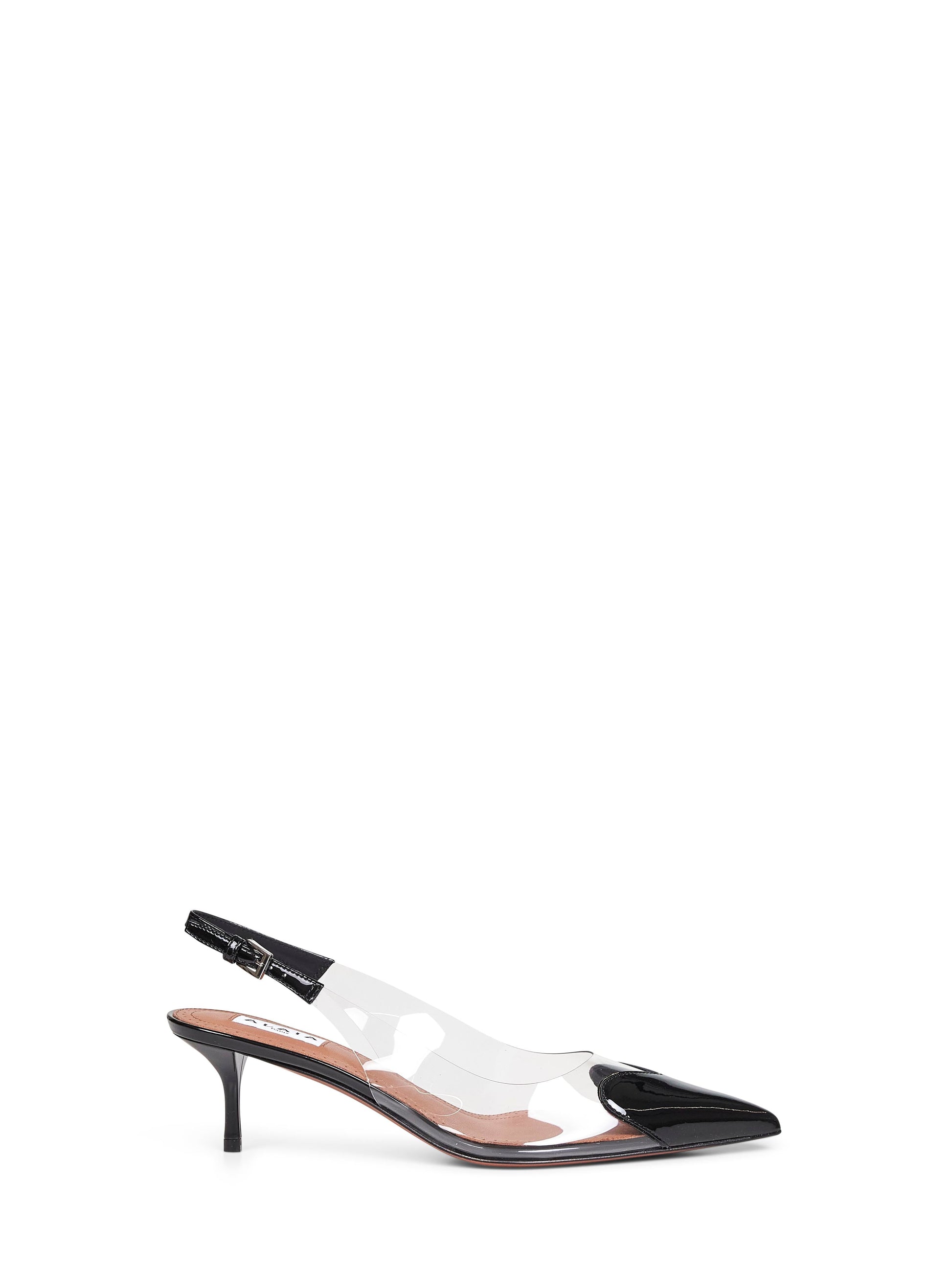 Alaïa Women Black Pvc And Patent Leather Le Cœur Slingback Pumps ALAIA
