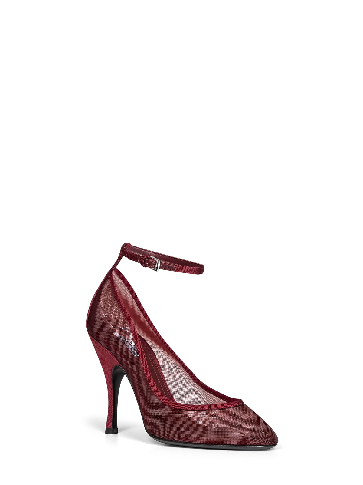Alaïa Women Burgundy Mesh Strappy Pumps ALAIA