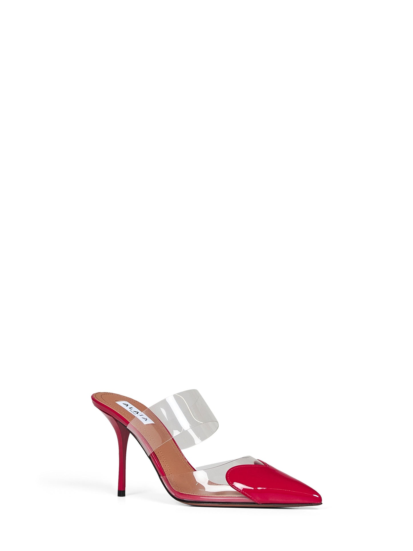 Alaïa Women Raspberry Pvc And Patent Leather Le Cœur Mules ALAIA