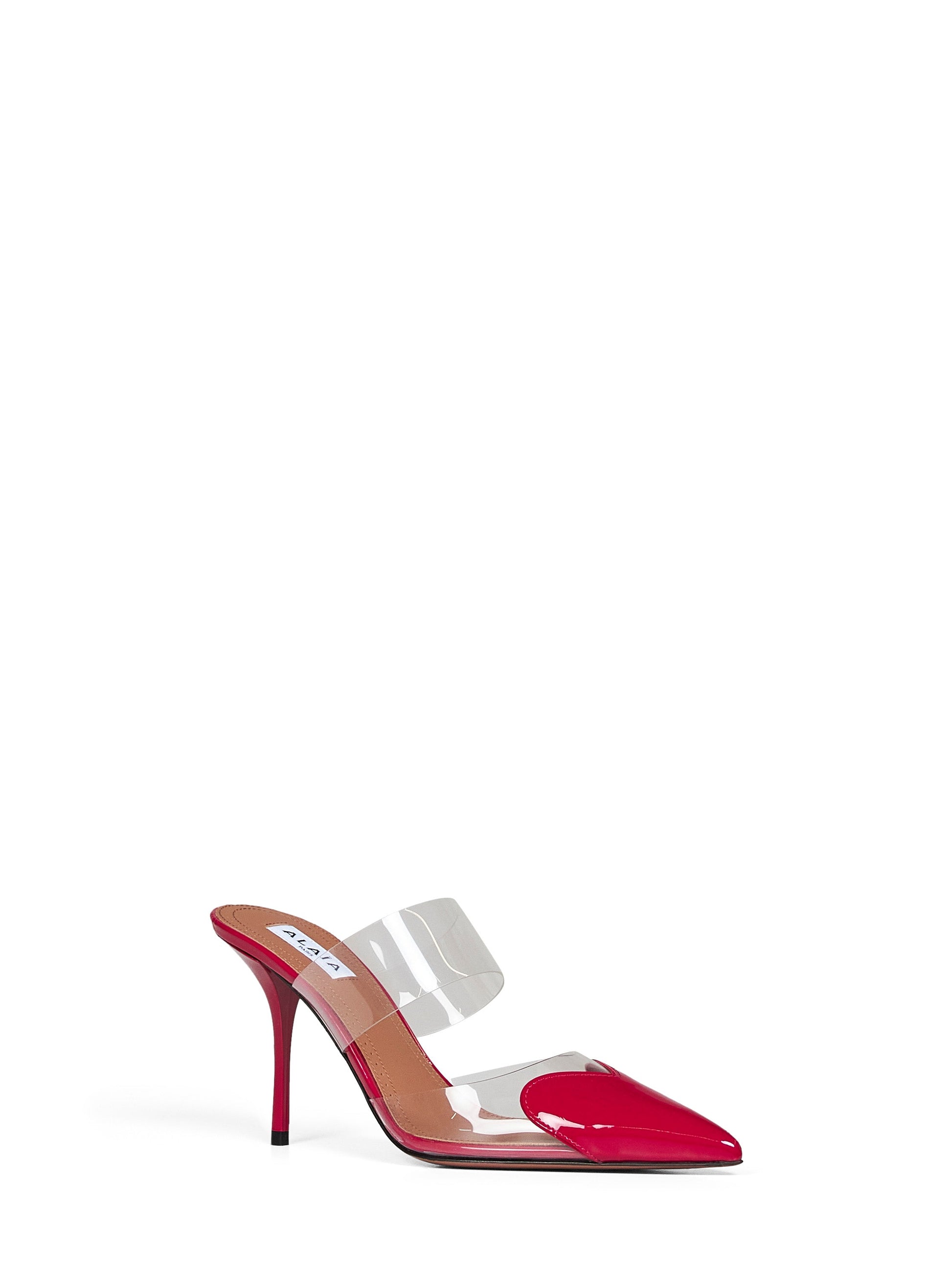 Alaïa Women Raspberry Pvc And Patent Leather Le Cœur Mules ALAIA